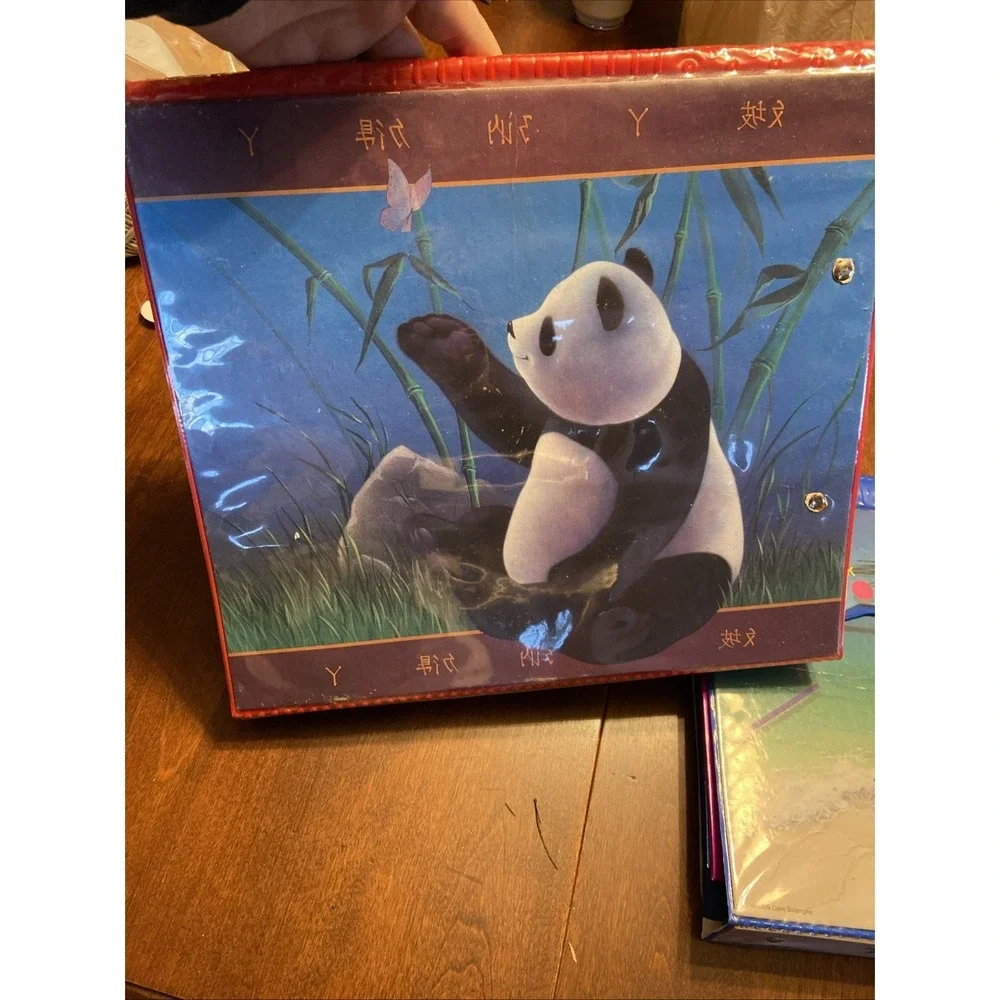 Trapper Keeper vintage 2 1991 & 1989 Panda Tropical  4 Folders 2 Pads Paper